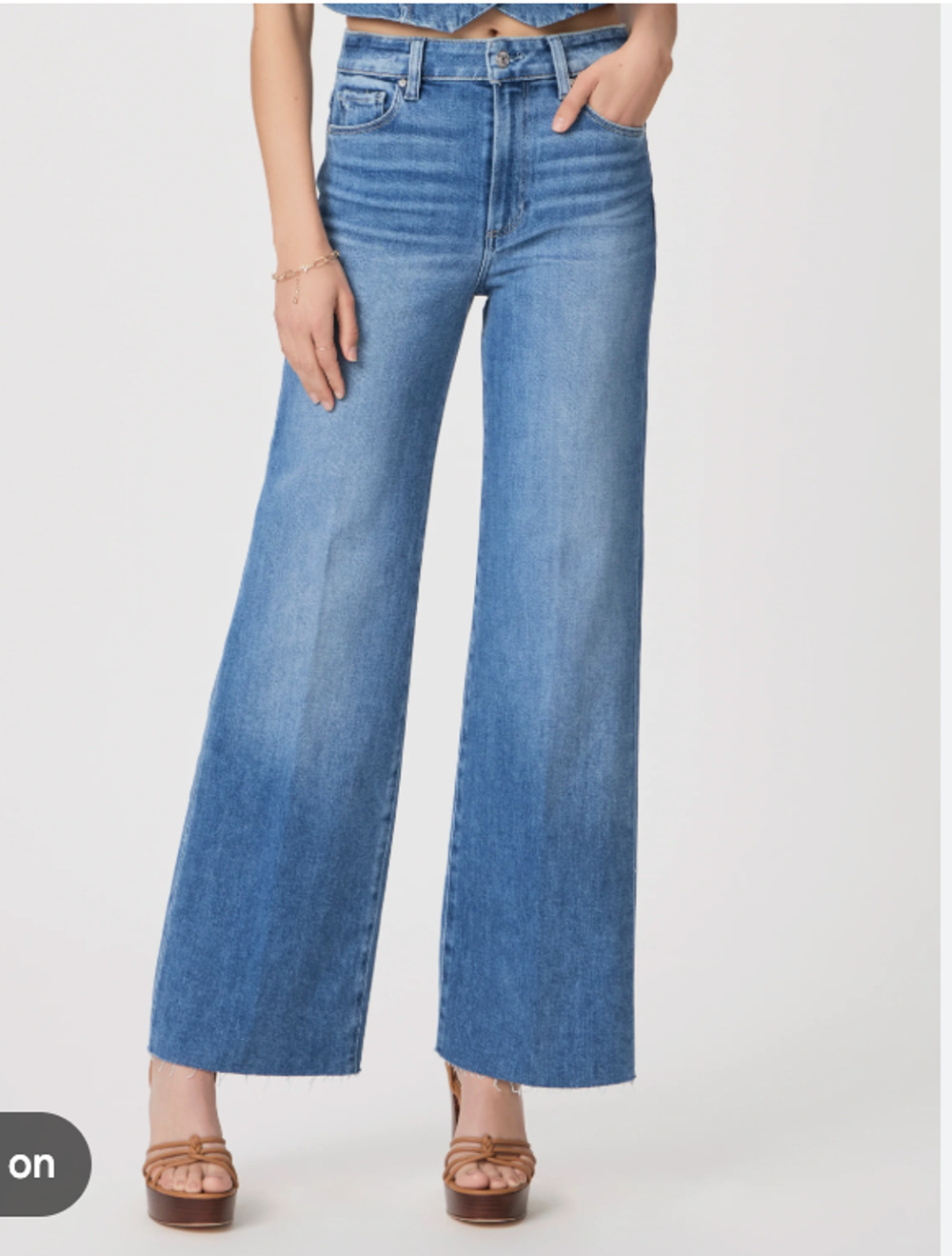 PAIGE Anessa 31" High-Rise Wide-Leg Jeans 31 NEW